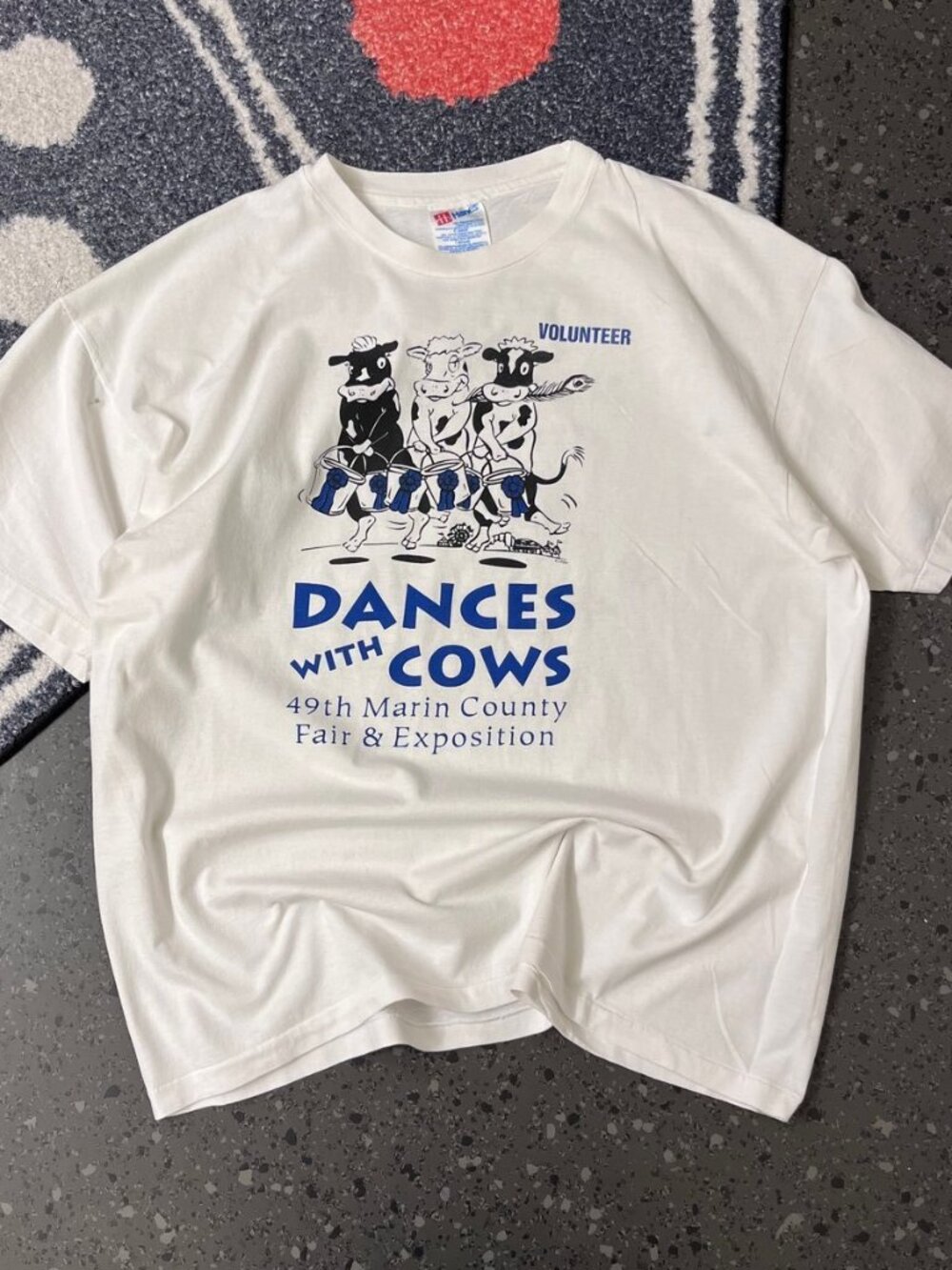 Vintage single stitch  Hanes 'Dances with Cows' Graphic T-Shirt Cream